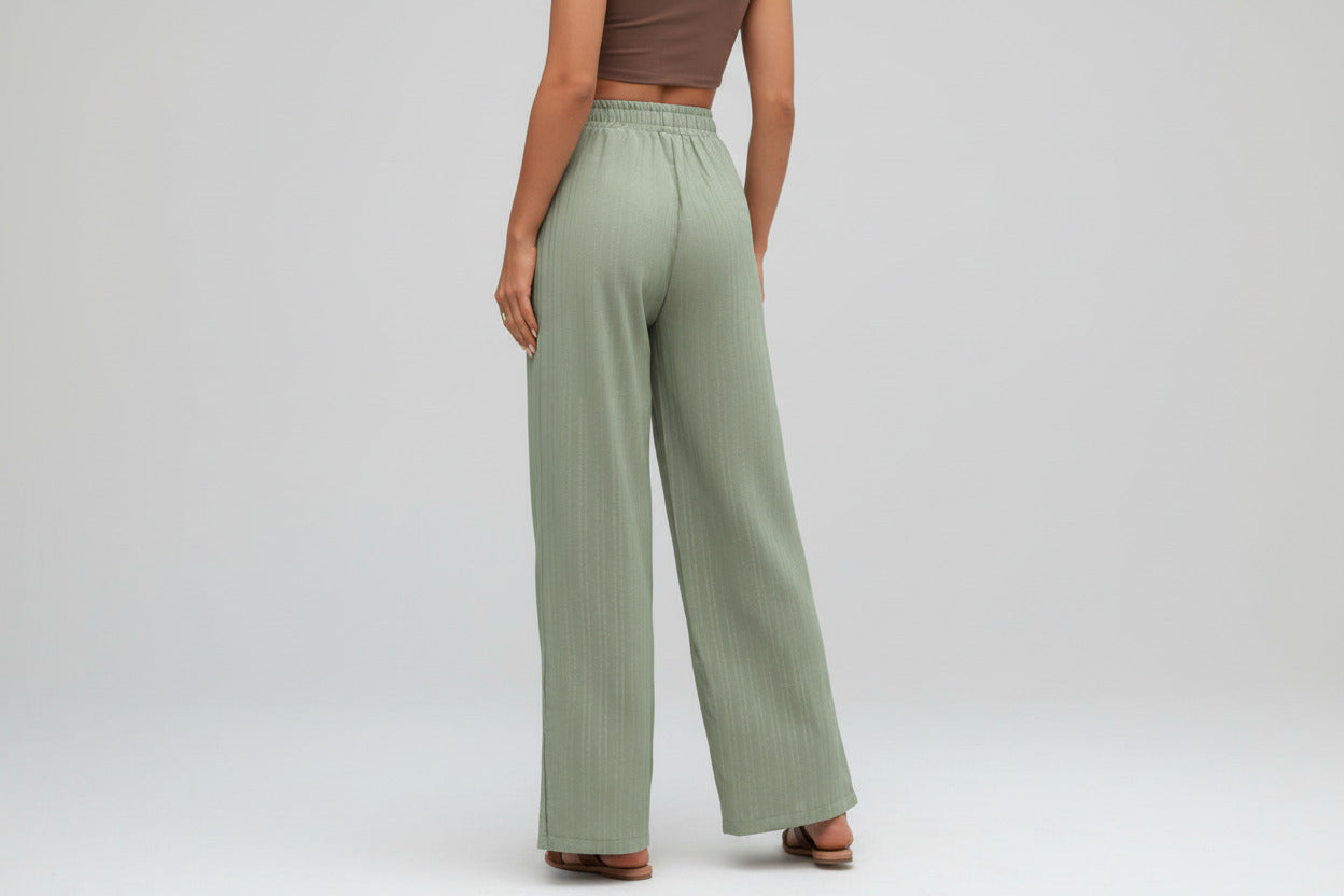 CÉCILE | ELASTIC FASHION WIDE-LEG PANTS