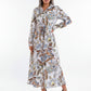ROSÉ | BELTED FLORAL SHIRT DRESS