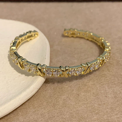 X | X LETTER ZIRCON OPEN BRACELET