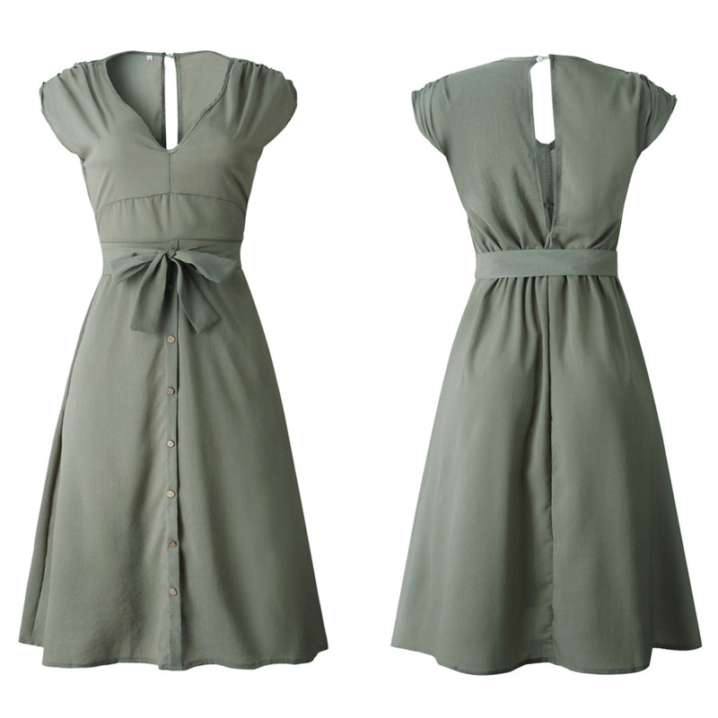 ELODIE | BUTTONED A-LINE MIDI