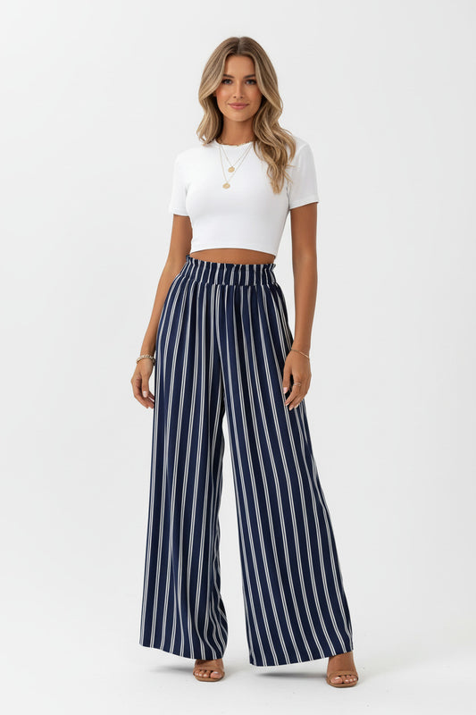 MARINA | STRIPED WIDE-LEG PANTS