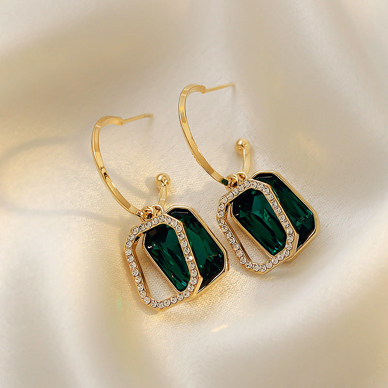 EMERALD | EMERALD CRYSTAL STUD EARRINGS