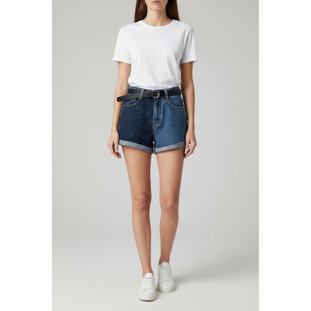 KIRA | TWO-TONE DENIM SHORTS