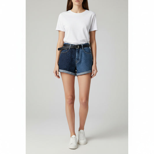 KIRA | TWO-TONE DENIM SHORTS
