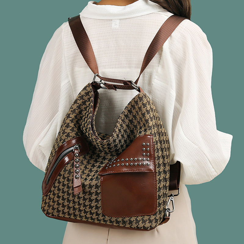 ELISE | HOUNDSTOOTH BACKPACK