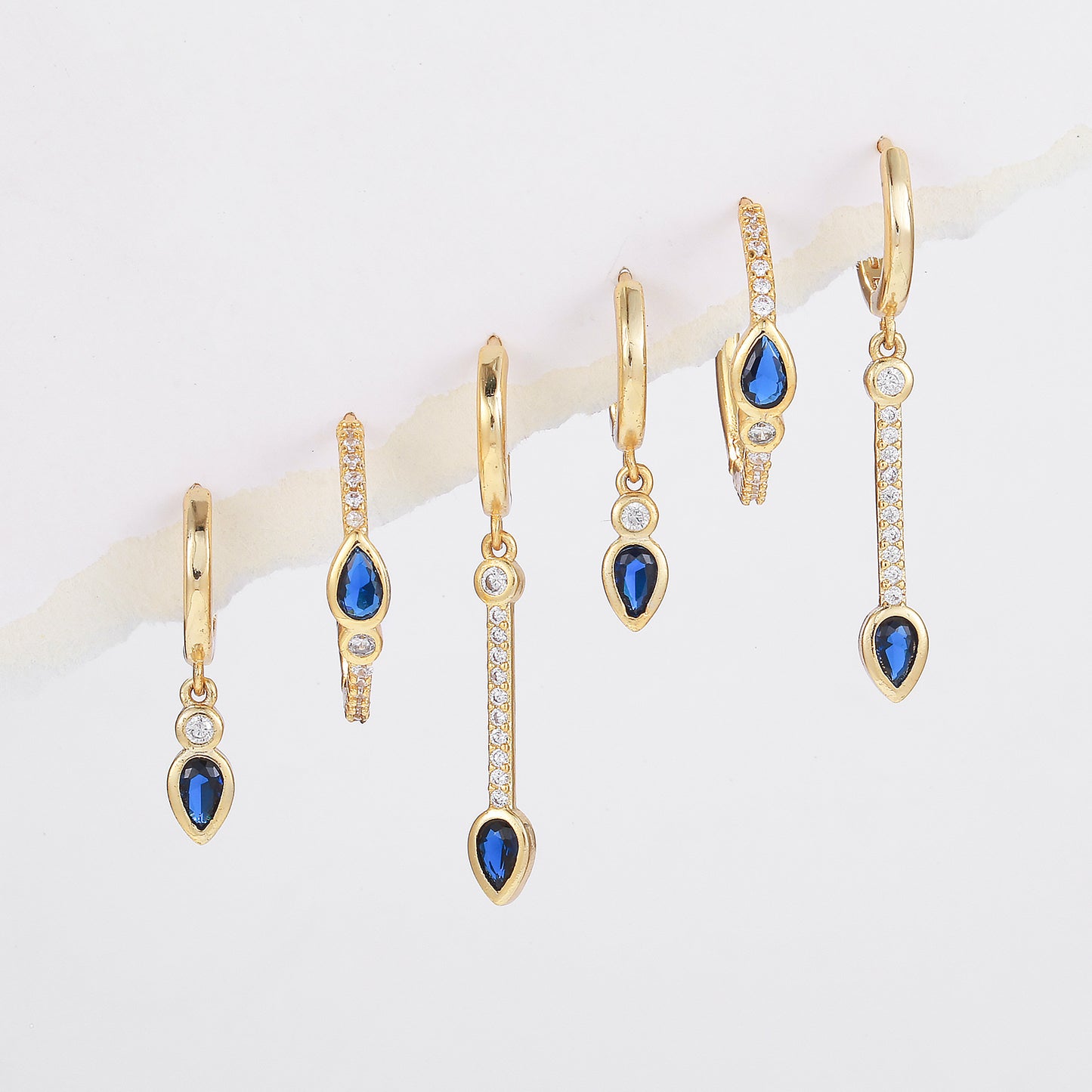 HEART | BLUE ZIRCON HEART EARRINGS