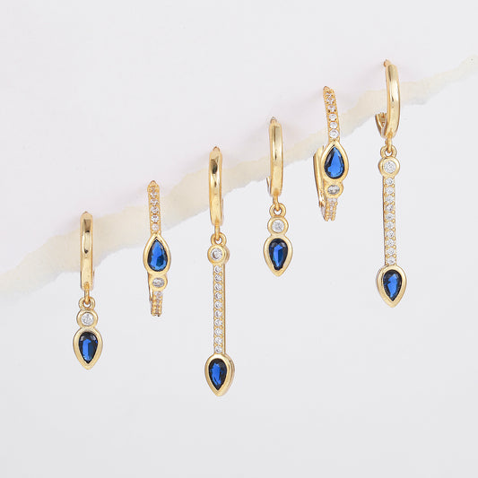 HEART | BLUE ZIRCON HEART EARRINGS