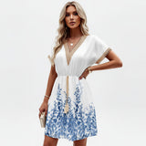 ADÈLE | PRINT LACE HEM DRESS