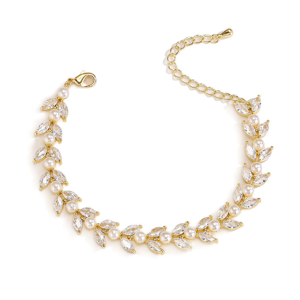 GRACE | ZIRCON PEARL INLAID BRACELET