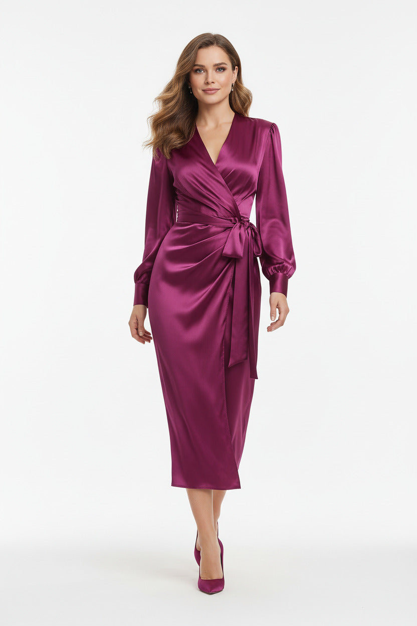 VIOLETTE | SATIN LACE-UP SHEATH