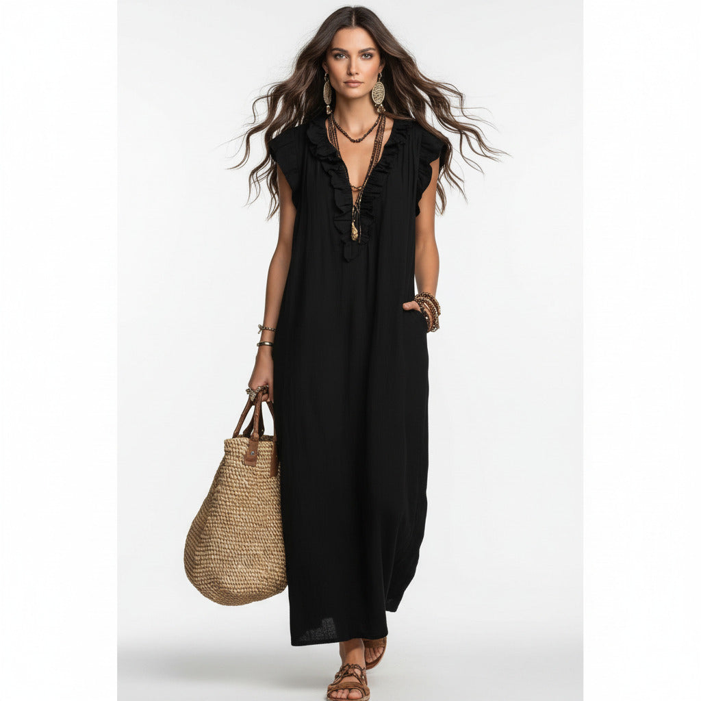 PETRA | POCKET RUFFLE DRESS