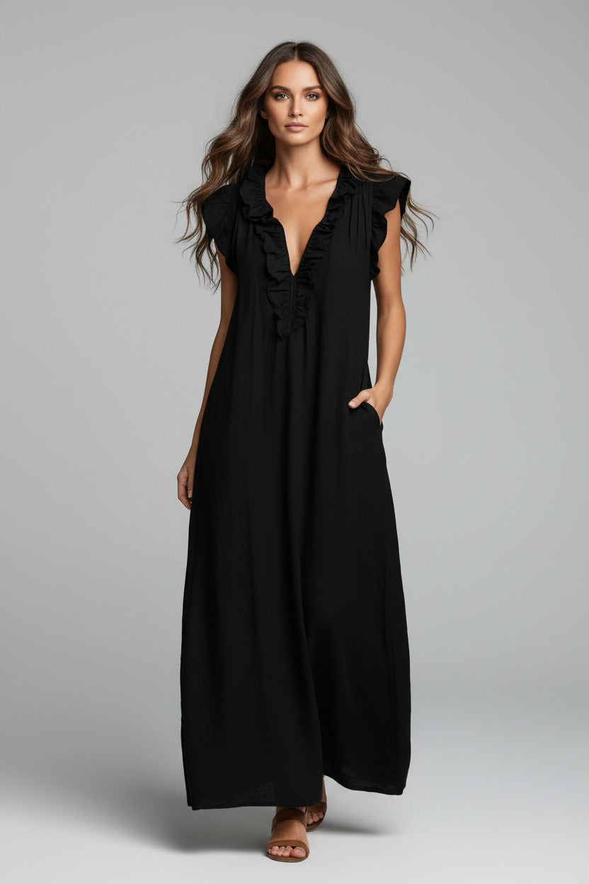 PETRA | POCKET RUFFLE DRESS