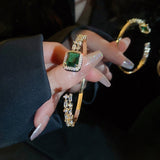 VALERIA | EMERALD OPEN BANGLE