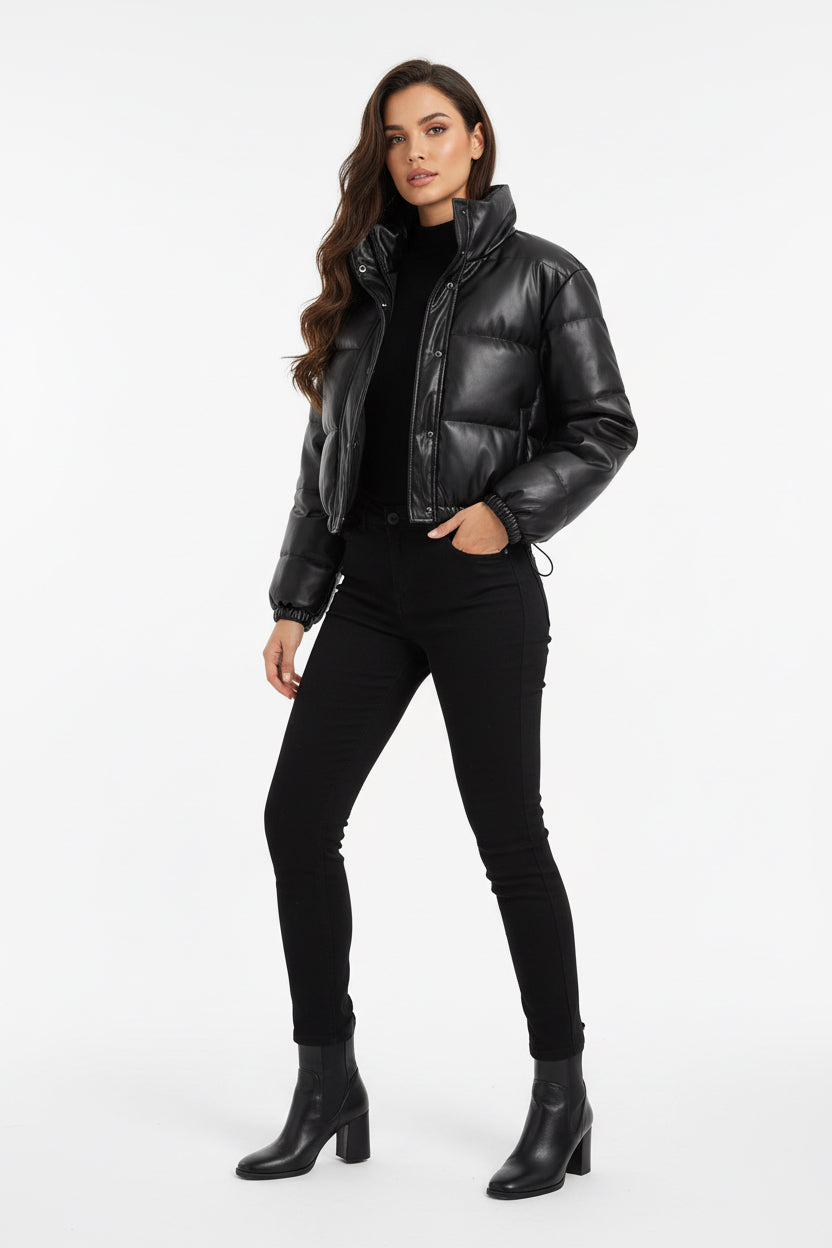 SABINE | INSULATED ECO-LEATHER PUFFER