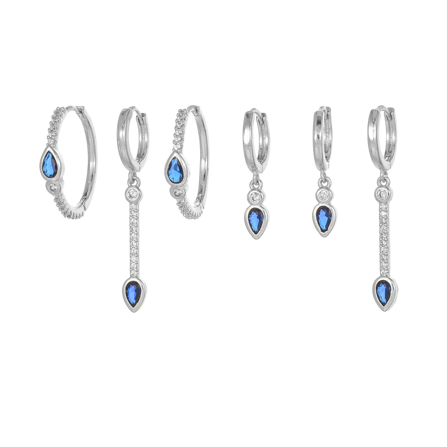 HEART | BLUE ZIRCON HEART EARRINGS
