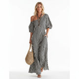 LYRA | STRIPED OFF-SHOULDER DRESS