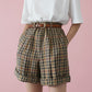 HARLOW | HIGH-WAIST PLAID SHORTS
