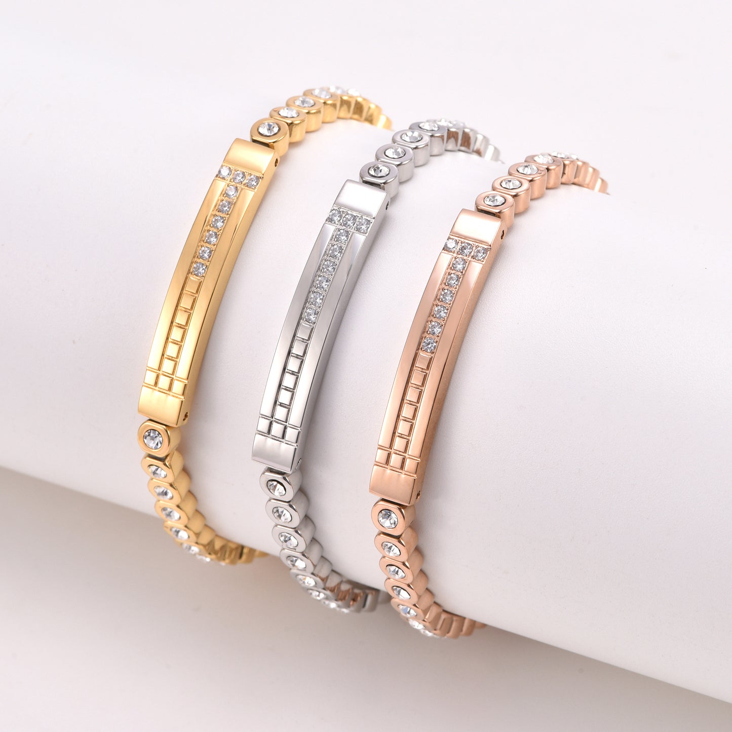 DOUBLE T | INLAID STONE DOUBLE T BRACELET