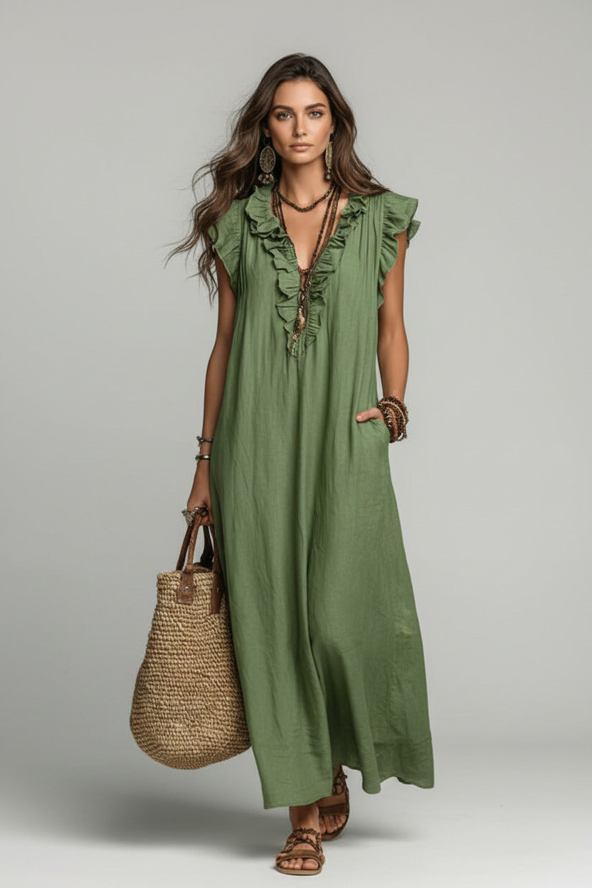 PETRA | POCKET RUFFLE DRESS