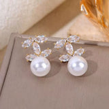 FLORA | FLORAL PEARL ZIRCON EARRINGS