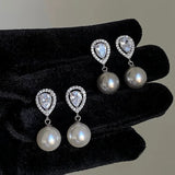 PEARL | DIAMOND PEARL DROP EARRINGS
