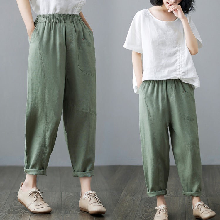 CÉLINE | CROPPED LINEN PANTS