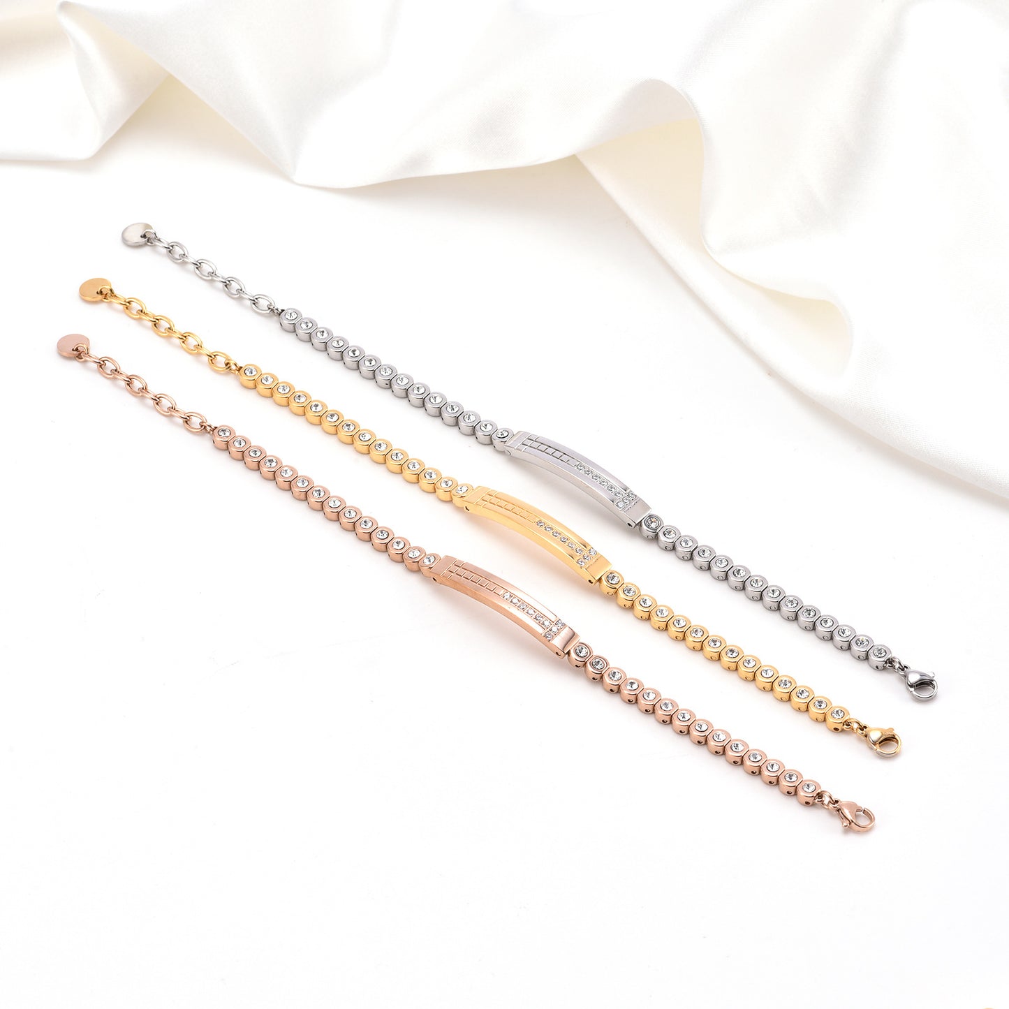DOUBLE T | INLAID STONE DOUBLE T BRACELET