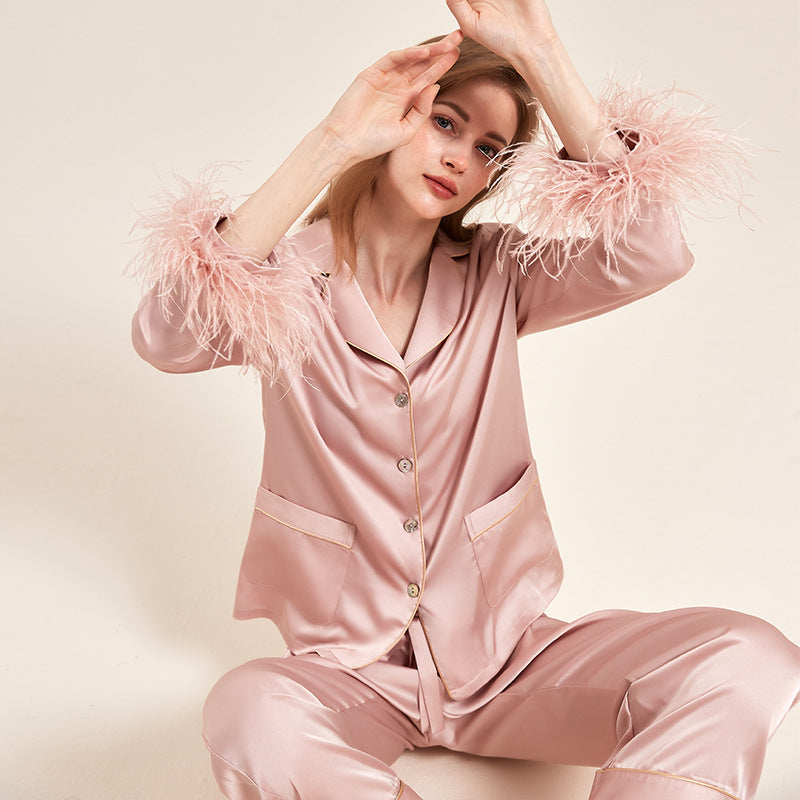 LUNA | FEATHER SATIN SET
