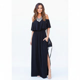 COSETTE | OFF-SHOULDER RUFFLE MAXI