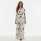 FLEURIE | V-NECK PRINTED MAXI DRESS