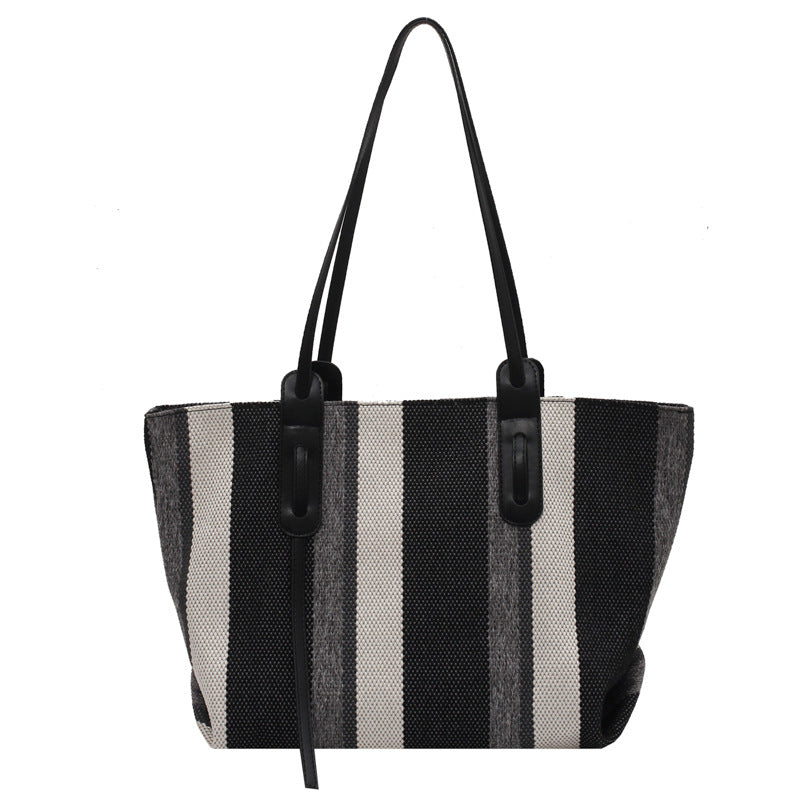 STRIPE | CANVAS STRIPE CONTRAST TOTE
