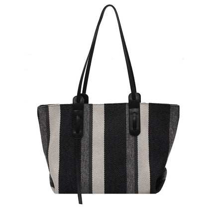 STRIPE | CANVAS STRIPE CONTRAST TOTE