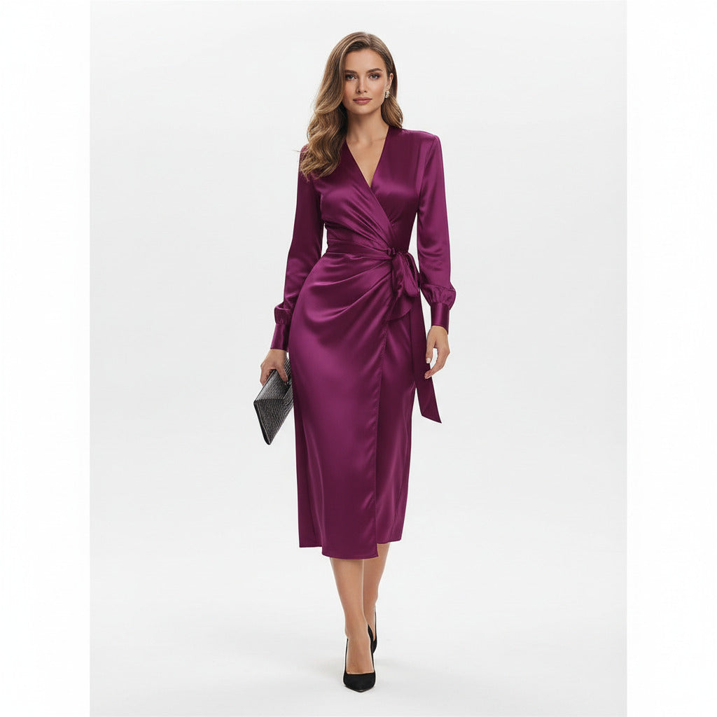 VIOLETTE | SATIN LACE-UP SHEATH