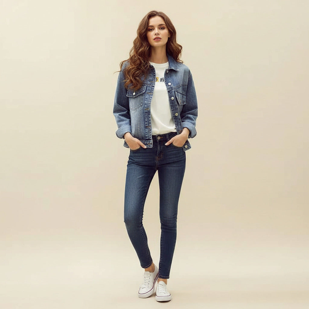 LUCIE | PRINTED DENIM JACKET