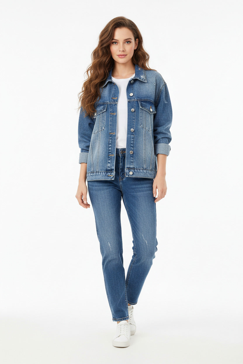 LUCIE | PRINTED DENIM JACKET