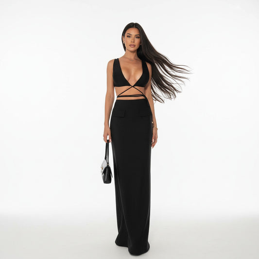 FLAVIE | WRAPPED STRAP DRESS