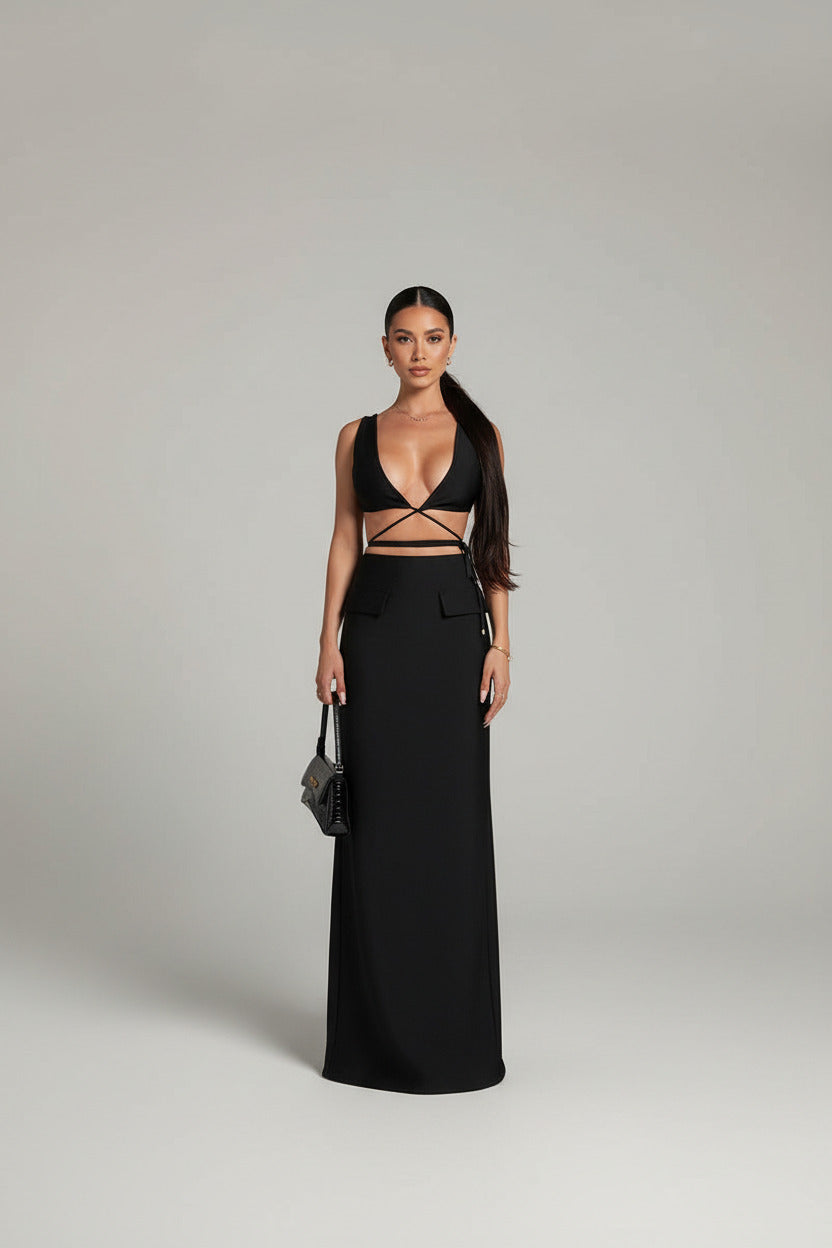 FLAVIE | WRAPPED STRAP DRESS