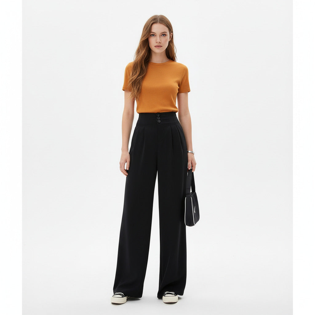 INES | HIGH-WAIST FLOWY PANTS