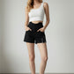 ESTELLE | TAILORED NOIR DENIM SHORTS