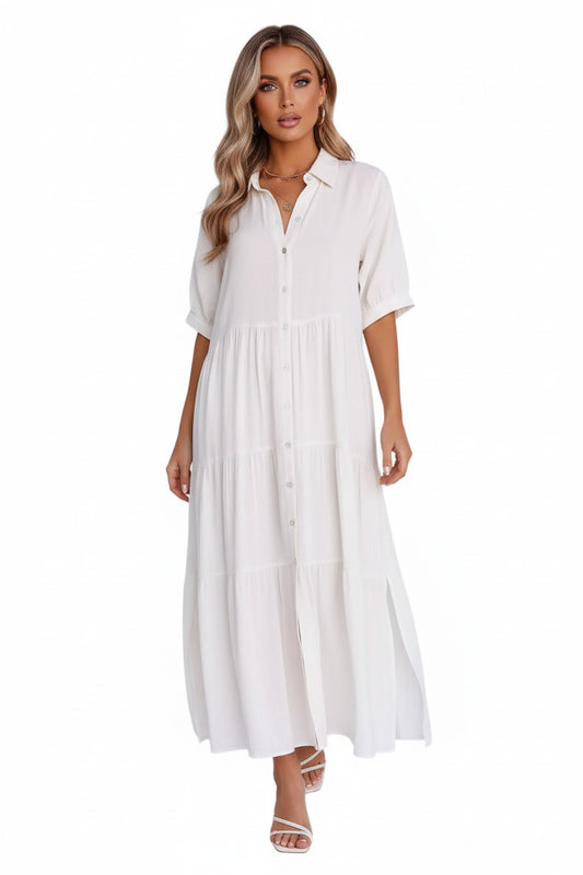CÉLINA | BUTTON-UP LONG SLEEVE DRESS