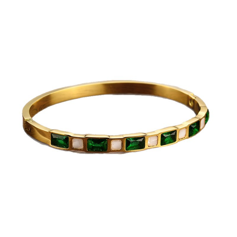 EMERALD | SHELL DIAMOND TITANIUM BRACELET
