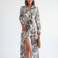 ROSÉ | BELTED FLORAL SHIRT DRESS
