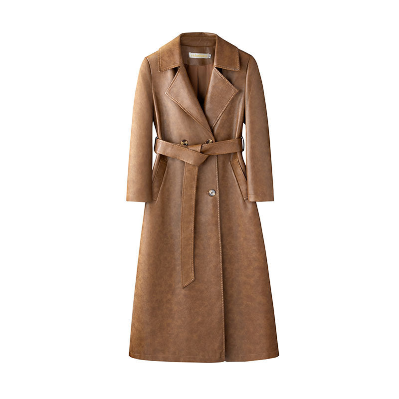NADINE | LONG LEATHER TRENCH