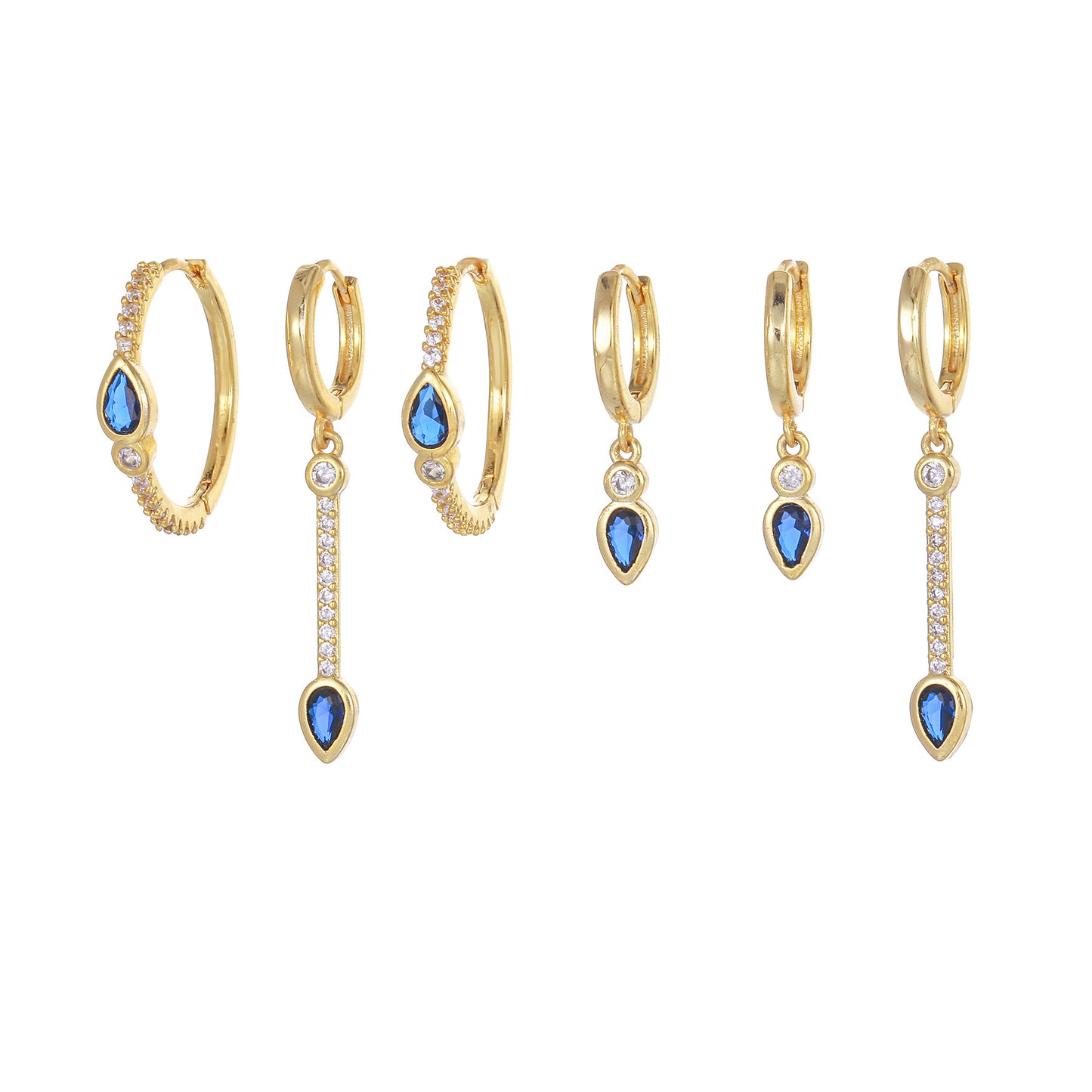 HEART | BLUE ZIRCON HEART EARRINGS