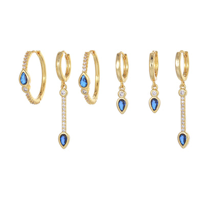 HEART | BLUE ZIRCON HEART EARRINGS