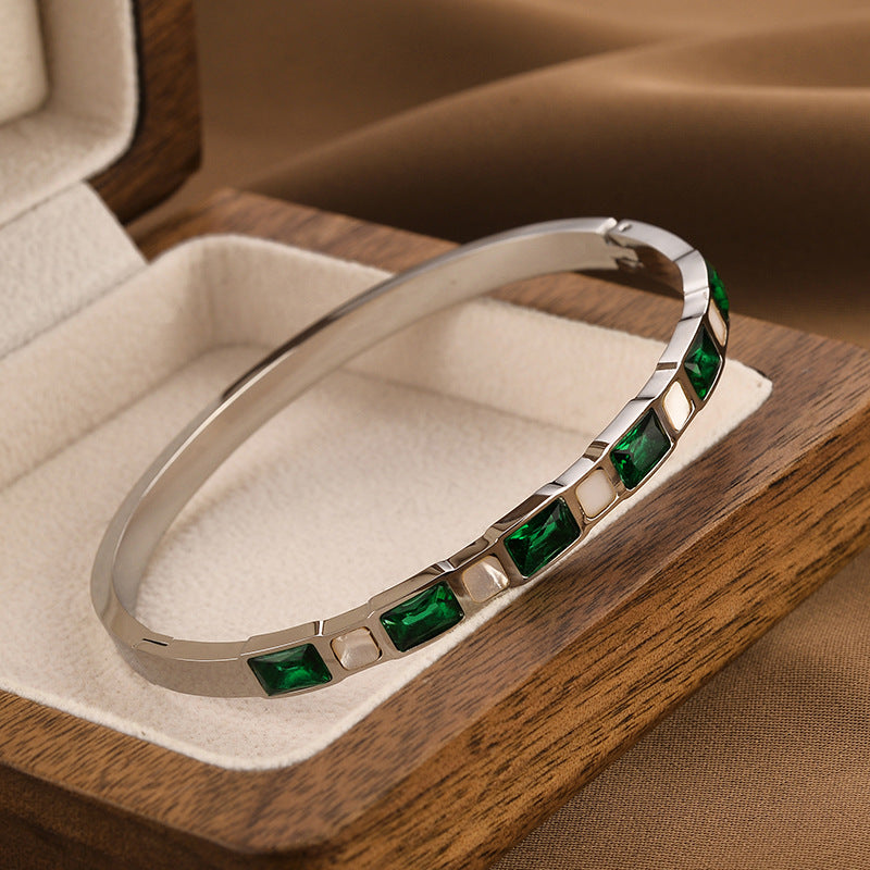 EMERALD | SHELL DIAMOND TITANIUM BRACELET
