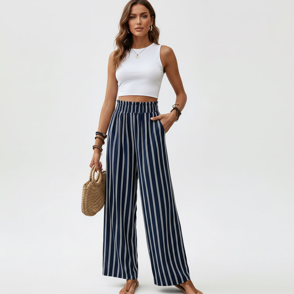 MARINA | STRIPED WIDE-LEG PANTS