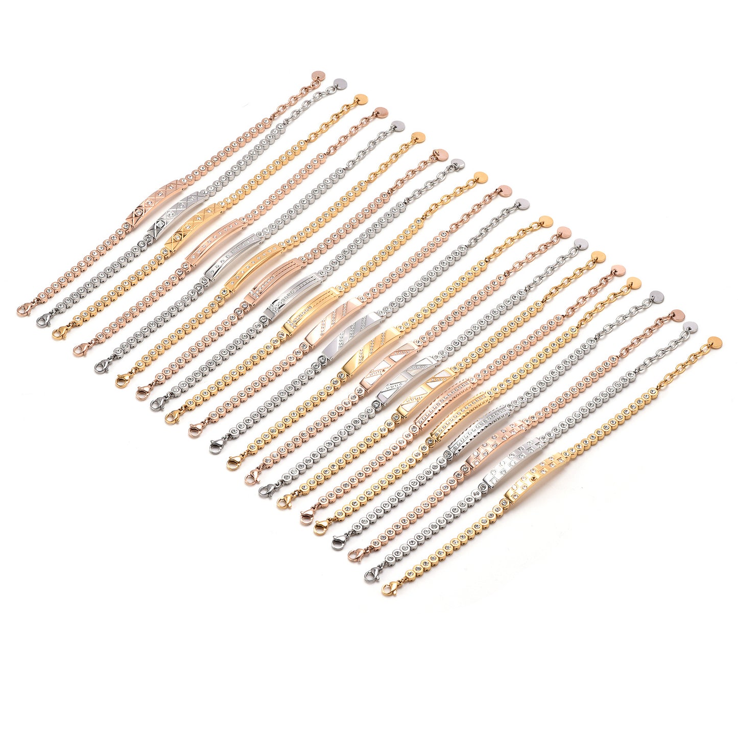 DOUBLE T | INLAID STONE DOUBLE T BRACELET