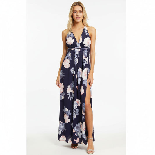 INÈS | DEEP V HALTER DRESS