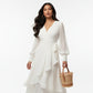 ROSALIE | RUFFLED V-NECK PROM DRESS